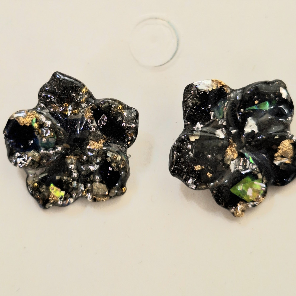 花朵藍金砂黑奧剛耳針