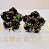 花朵藍金砂黑奧剛耳針